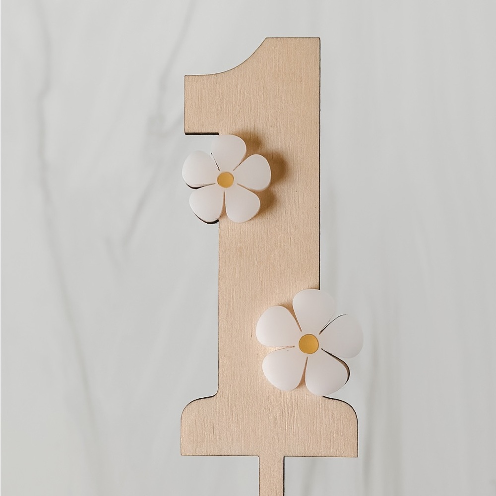 Groovy cake topper, Flower, Daisy 1st Birthday Cake Topper, Number cake topper